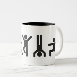 2 Couleurs Le yoga pose la tasse de café