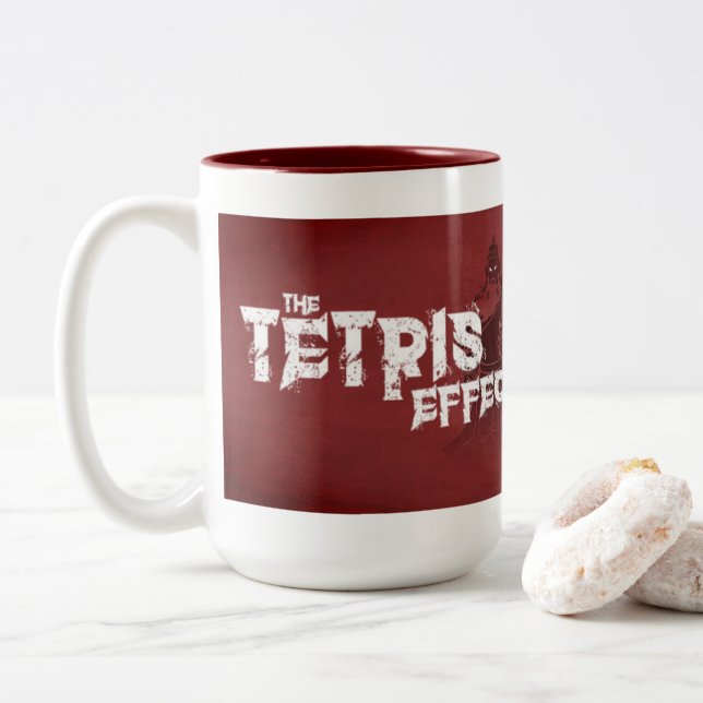 2 Couleurs L'effet de Tetris - tasse d'extra large (Avec donut)