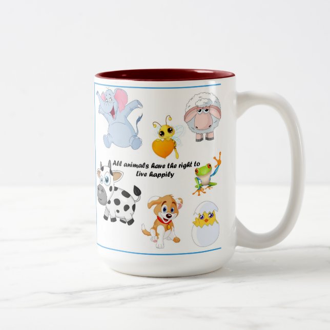 2 Couleurs Les animaux sont notre tasse d'amis (Droit)