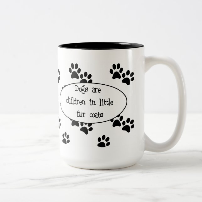 2 Couleurs Les chiens sont des enfants dans la petite tasse (Droit)