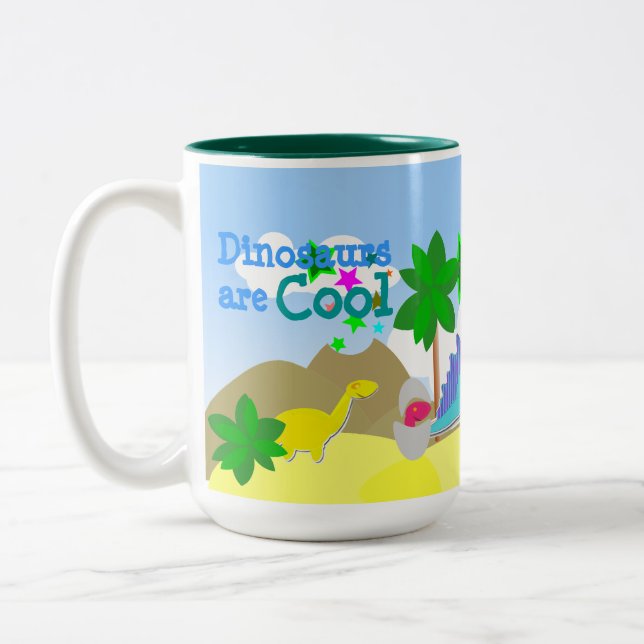 2 Couleurs Les dinosaures sont tasse nommée fraîche (Gauche)