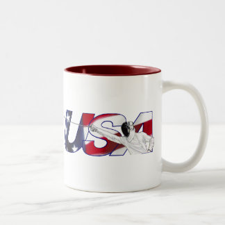 2 Couleurs Les Etats-Unis clôturant la tasse