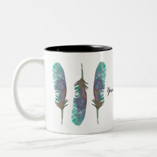2 Couleurs Les plumes d'aquarelle ont personnalisé la tasse