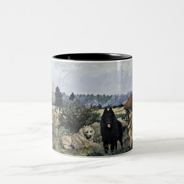 2 Couleurs Les quatre Belges 11oz. Tasse de café (Centre)
