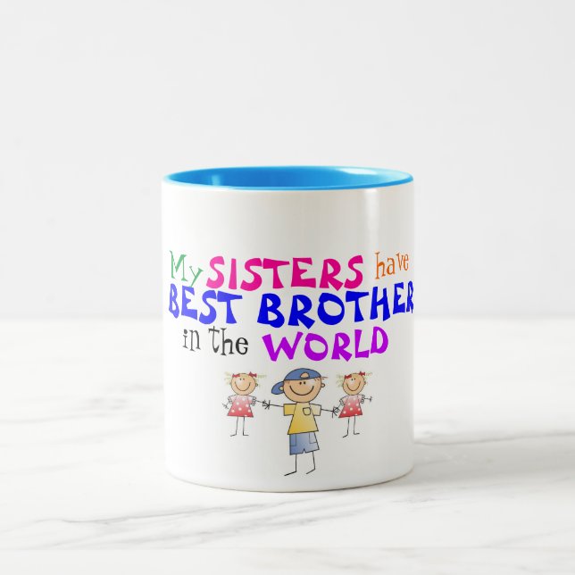 2 Couleurs Les soeurs ont la meilleure tasse de frère (Centre)