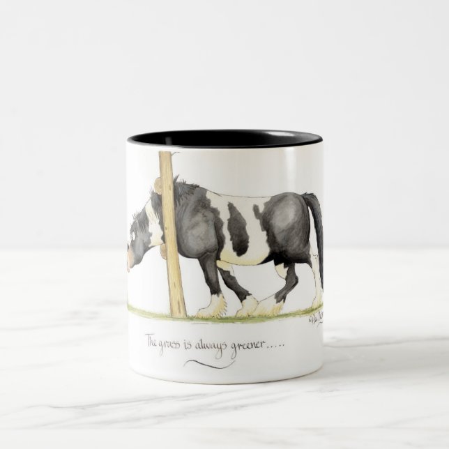 2 Couleurs "L'herbe est toujours plus verte…" Tasse (Centre)