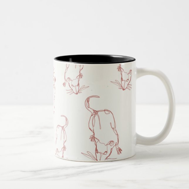 2 Couleurs Ligne abstraite tasse de rat de travail (Droit)