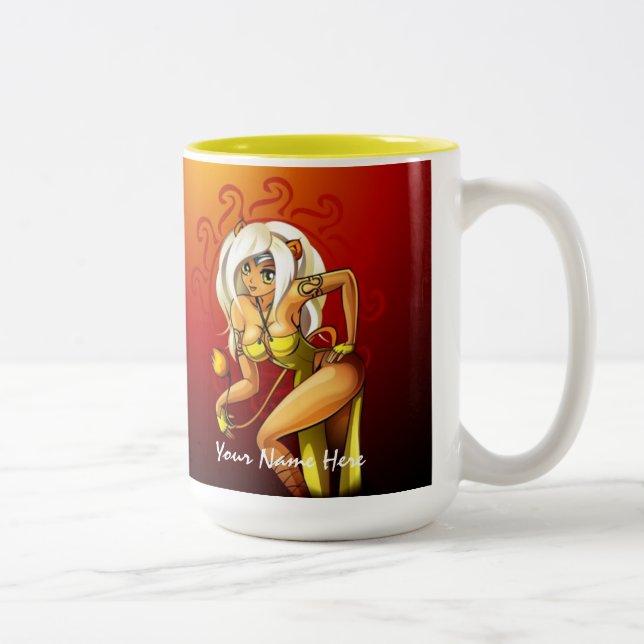 2 Couleurs Lion ajoutent votre tasse nommée (Droit)