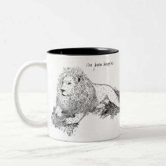 2 Couleurs Lion, j'ai été une tasse plus heureuse et animale
