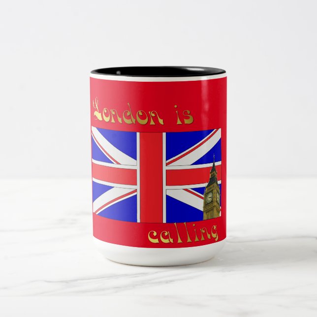 2 Couleurs Londres appelle la tasse de coussin (Centre)