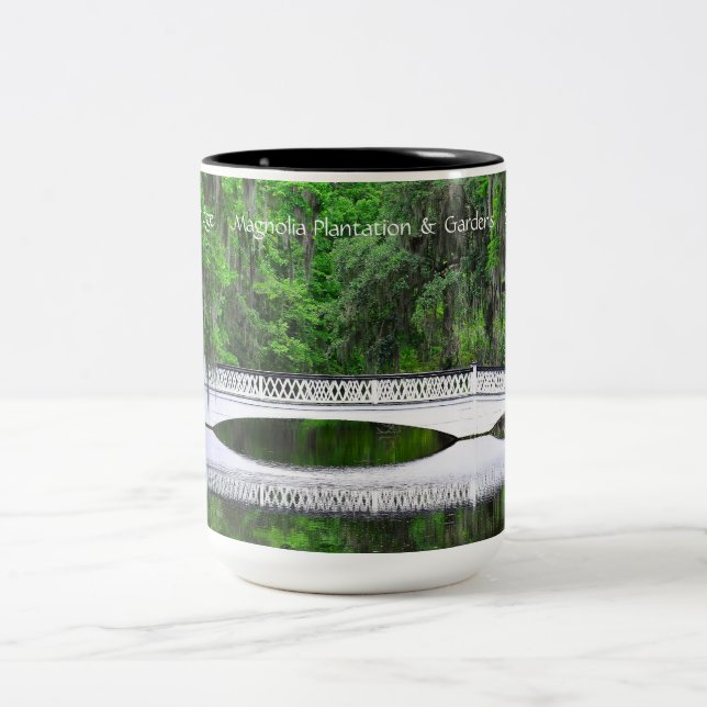 2 Couleurs Long pont blanc tasse de 15 onces (Centre)