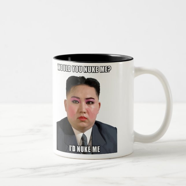 2 Couleurs L'ONU de Kim Jong me détruit tasse de Meme (Droit)