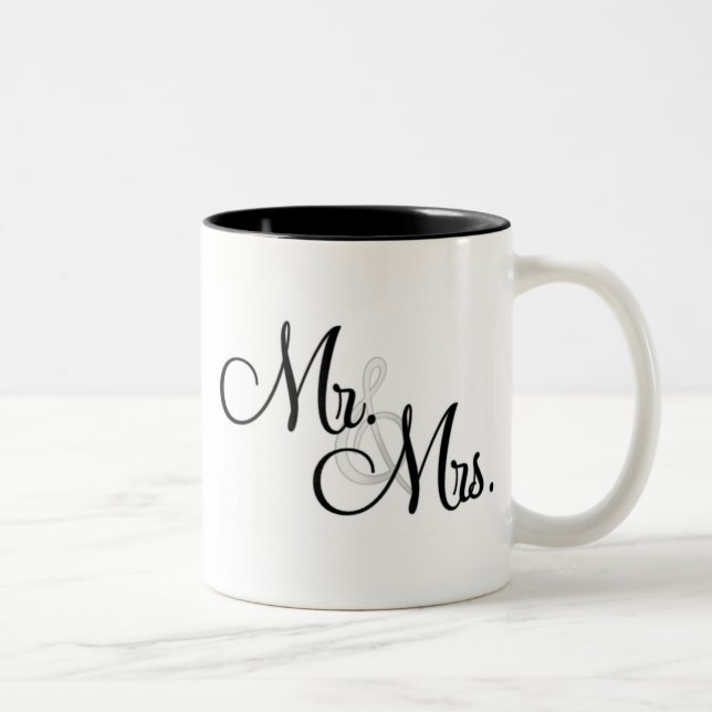 2 Couleurs M. et Mme cadeau de tasse de café (Droit)