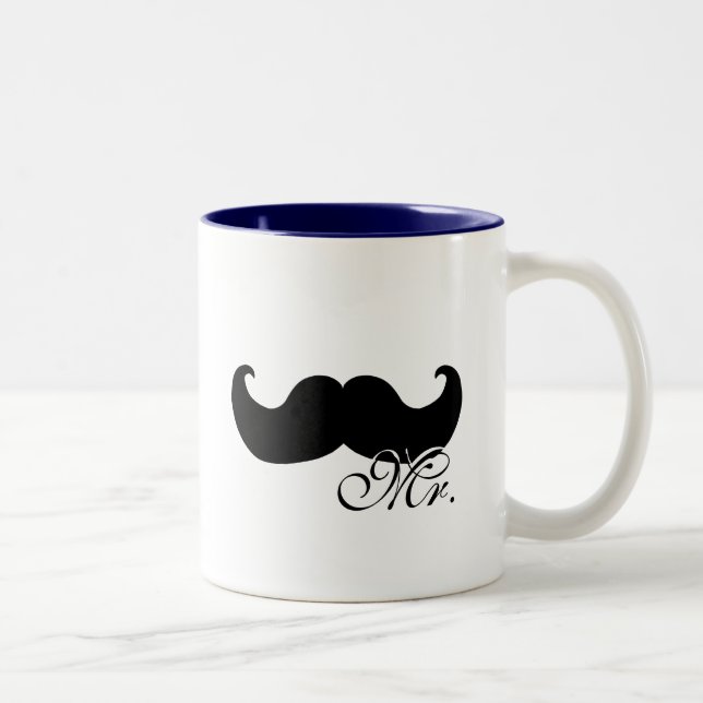 2 Couleurs M. tasse - avec la moustache noire (Droit)