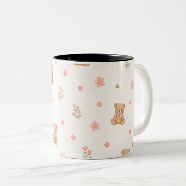 2 Couleurs Magnifique conception de tasse motif ours  (Devant droit)