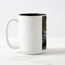 Magnifique tasse de café bicolore au paysage natur