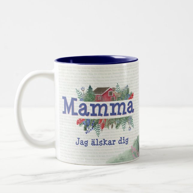 2 Couleurs Mamma suédoise Jag älskar creuser une tasse de caf (Gauche)