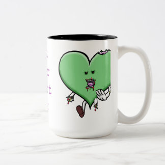 2 Couleurs Mangez votre tasse de zombi de coeur -