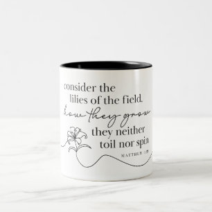 2 Couleurs MATTHEW 6:28 - Tasse à café