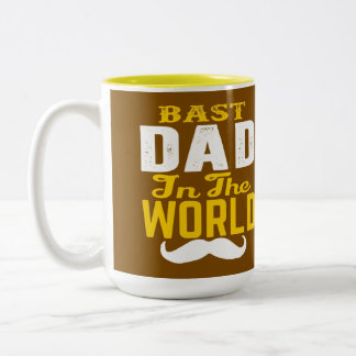 2 Couleurs Meilleur Papa Du Monde Tasse à Café Moustache Vint