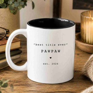 2 Couleurs Meilleur Titre Jamais Papy Tasse Personnalisée