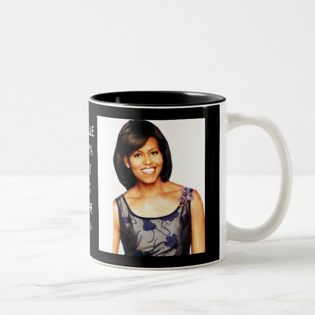 2 Couleurs MICHELLE OBAMA, PREMIÈRE tasse de DAME (Droit)