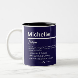 2 Couleurs Michelle, Tasse personnalisée avec définition de n