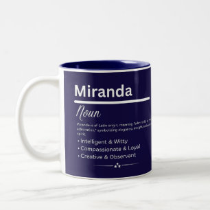 2 Couleurs Miranda, tasse personnalisée avec définition de no