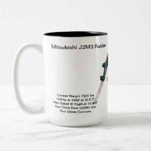2 Couleurs Mitsubishi J2M3 Tasse d'avion de ligne
