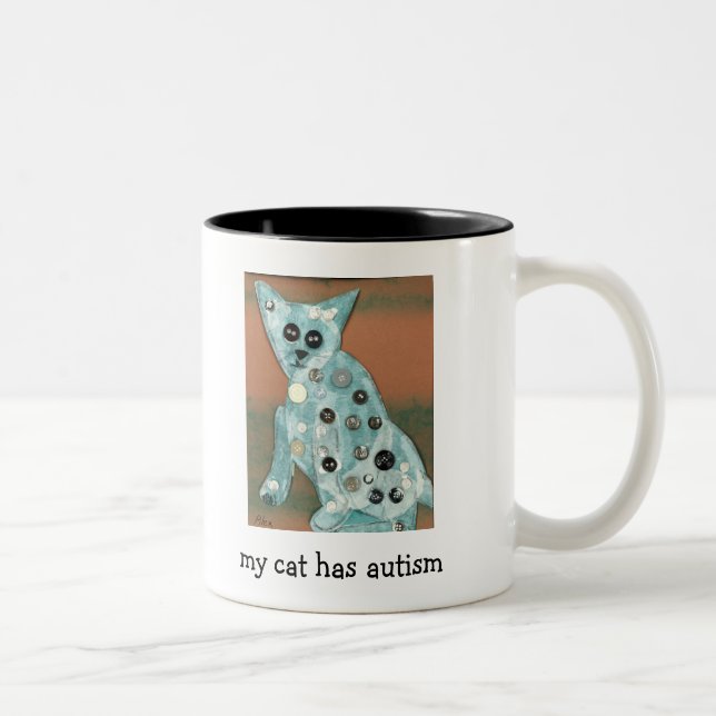 2 Couleurs Mon chat a la tasse d'autisme (Droit)