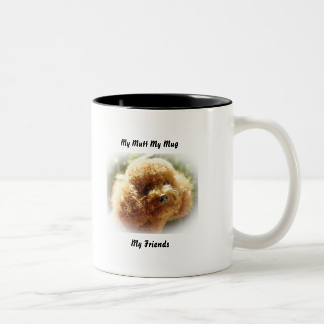 2 Couleurs Mon clébard ma tasse mes amis. (Droit)