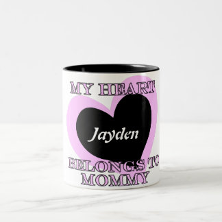 2 Couleurs Mon coeur appartient dans la tasse de café de