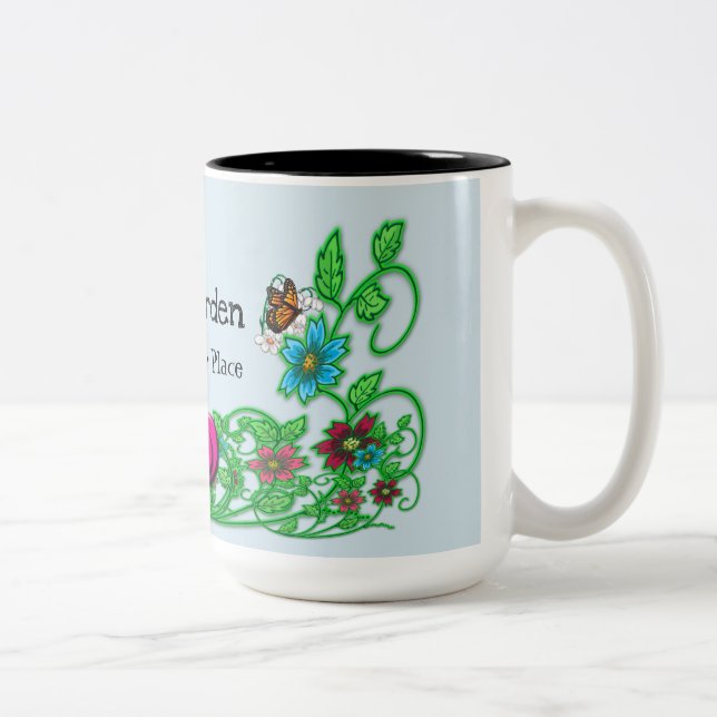 2 Couleurs Mon Jardin est ma tasse de l'endroit heureux (Droit)