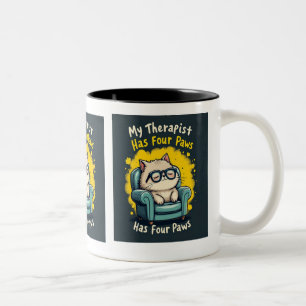 2 Couleurs Mon thérapeute a quatre pattes Tasse drôle pour am
