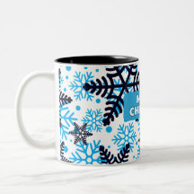 Motif flocon de neige sur une tasse avec Joyeux No