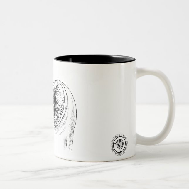 2 Couleurs moustachu de le bébé - tasse - 001 (Droit)