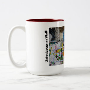 2 Couleurs Mur de John Lennon, tasse de Prague