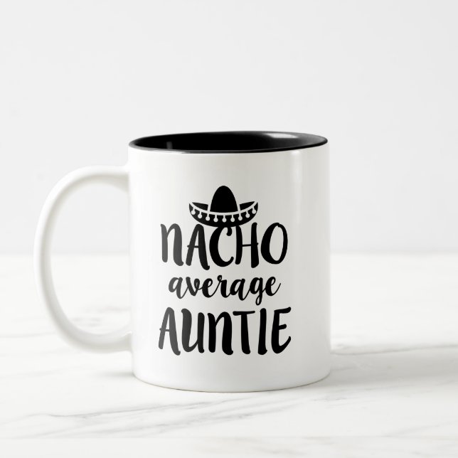 2 Couleurs Nacho moyenne Tante café tasse cadeau tante (Gauche)