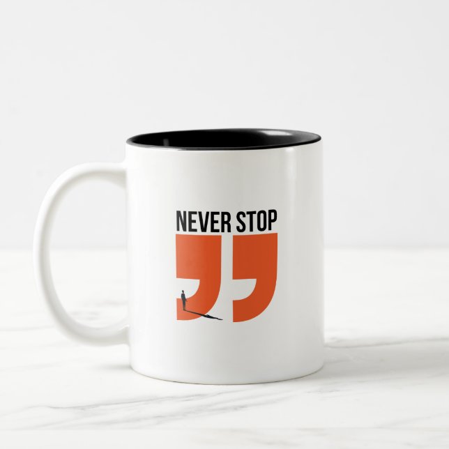 2 Couleurs ne jamais arrêter la tasse (Gauche)