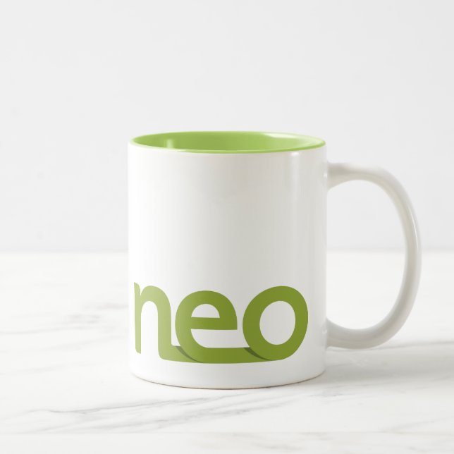 2 Couleurs Néo- tasse verte de logo (Droit)