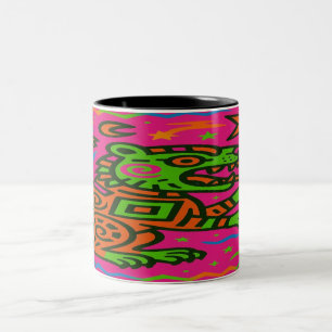 2 Couleurs Neon Jaguar Spirit - Tasse de café Tribal Bold