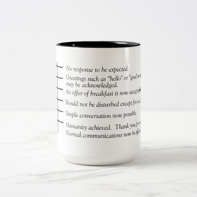 2 Couleurs Niveaux de tasse de graphique de café d'humanité (Centre)