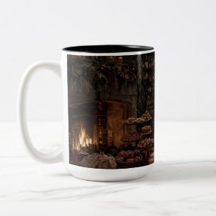 2 Couleurs Noël Fête au Coin du Feu Tasse Noire