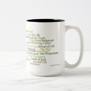 2 Couleurs Noms de tasse de café de Jésus 15oz