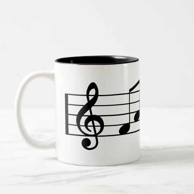 2 Couleurs Notes ouvrières de musique de tasse de café de (Gauche)