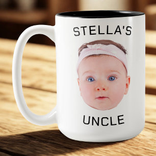 2 Couleurs Nouvelle Tasse Cadeau Oncle, Personnalisé Baby Fac