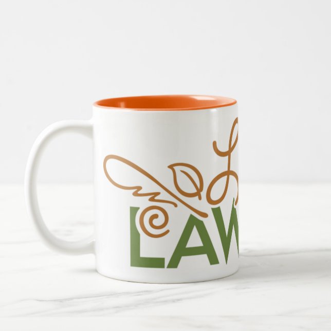 2 Couleurs Nouvelle tasse de logo de LessLawn (Gauche)