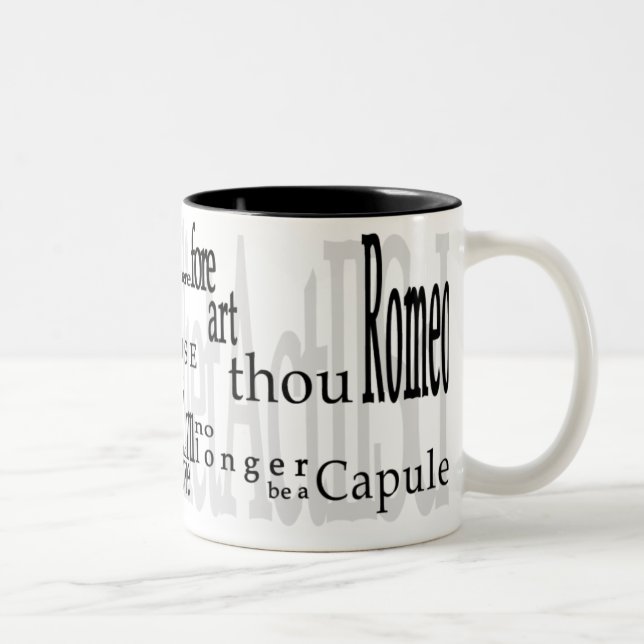 2 Couleurs "O Romeo, Romeo !" Tasse de citation de (Droit)