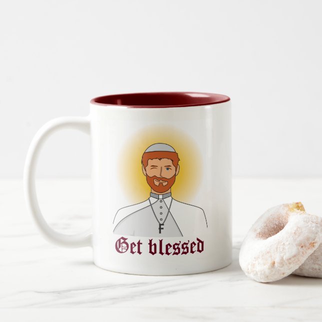 2 Couleurs Obtenez la tasse bénie (Avec donut)