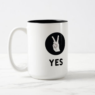 2 Couleurs Oui Tasse à café à deux tons